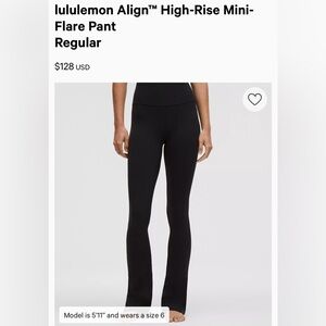 lululemon align Black High-Rise Mini-Flare Leggings
